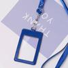 Set de Tarjetero de Piel Genuina Transparente de Doble Cara Marca Marca Tarjeta de Trabajo Certificado Personalizado Tarjeta de Trabajo Tarjeta de Trabajo con Cordón Tarjeta de Trabajo Tarjeta de Trabajo