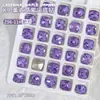 Celebridad de Internet Nuevo k9 cristal de vidrio joyería para uñas Super Brillante cuadrado grueso gota de agua corazón Diamante lavanda morado claro taladro de uñas