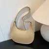 Bolsa Simples em Forma de Meia-Lua, Bolsa de Ombro Estilosa para Mulheres, Nova Versão Coreana 2026, Bolsa de Ombro Único da Moda com Padrão Lichia