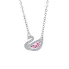 Moderna cadena para la clavícula con colgante de cisne estilo coreano para mujer, cadena de lujo discreto de alta gama con circonita, un regalo de cumpleaños para una novia