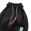 Sudaderas con capucha para hombre y mujer, primavera y otoño, peso pesado, marca americana trendy negra, sudaderas holgadas para adolescentes, disponibles en colores blanco y albaricoque.