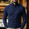 2026 E-commerce Transfronteiriço Mais Vendido Outono/Inverno Malha Suéter Gola Meia-alta Zíper Tamanho Grande Modelagem Justa Suéter da Moda Roupa de Baixo