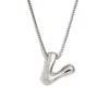 Moda Europeia e Americana Simples Nicho Personalidade Hip Hop Explosões Colar Aço Inoxidável Banhado a Ouro 18K Colar com Letras Bolha para Mulheres
