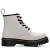 Botas de Motocicleta 1460 para Mujer, 6 Ojales, Punta Abierta, Suela de Grosor Medio, Botines Cortos 101 de Pareja, Botas Unisex, Cuero Genuino Duro, Punta Redonda, Talla Grande
