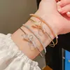 Pulsera Elástica de Diamantes Estilo Francés con un Toque de Lujo Ligero y Alta Gama, Joyería Elegante y Versátil con un Diseño Único y a la Moda, Nicho