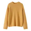 Suéter de tricô de seda de amoreira com fio floral, suéter feminino de cashmere, gola redonda, estilo pullover, suéter de manga longa com um visual relaxado e casual