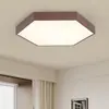 Luz de Teto Hexagonal LED Full-Spectrum Proteção Ocular Simples Moderna Cor de Noz para Quarto Sala de Estar Escritório Corredor