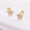 Amazon nova S925 prata esterlina estrela de cinco pontas orelha de diamante pequena personalidade estrela orelha jóias uma geração de cabelo