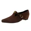 Zapatos de Mocasín Puntiagudos Nuevos para Otoño e Invierno 2026 con Interior de Gamuza y Tacón de Cuña Oculto, Presentando un Diseño Único y Elegante