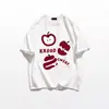 Camiseta de Algodão Puro Manga Curta Estilo Novo Verão 2026 para Mulheres com Design de Nicho, Top Solto Oversize Estilo Americano de Manga Meia
