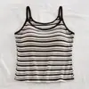 Nueva Camisola de Estilo Coreano para Mujer de Primavera, Sujetador sin Varillas con Almohadillas Integradas en el Pecho, Se Puede Usar como Capa Exterior, Diseño Rayado con Espalda Hermosa