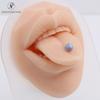 Piercings de Língua Transfronteiriços Europeus e Americanos 16g Aço Inoxidável Anéis de Língua Opala Rosca Externa Joias de Piercing Design de Letra Pirulito Moderno