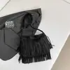 Bolso de Hombro Retro con Borlas 2026 Verano Nuevo Estilo Color Sólido Moda Simple Bolso de Axila Bolso Cruzado de Moda Color Sólido