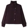 Ropa Europea y Americana para Mujer Transfronteriza AliExpress Venta Caliente Moda Francesa Casual Chaqueta Corta con Cuello Alto