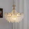 Lâmpadas Modernas Minimalistas para Quarto Sala de Jantar Celebridade da Internet Lustre de Vidro LED Novo Lustre de Luxo Francês Acessível Lâmpada para Sala de Estar
