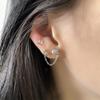 Micro Flash Diamond Tulip Brincos Pequenos e Requintados Elegantes Design Único Assimétrico Cadeia Brincos de Flores para Mulheres
