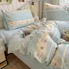 2026 Nuevo Juego de Cuatro Piezas Estudiante Dormitorio Individual Habitación Lavable Lavable a Máquina Suave Cómodo Simple Estilo Ins