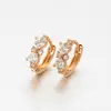 Xuping Moda Estilo Retrô Brincos Russos Simples Coração Laço Argolas Liga de Cobre Banhado Cor 18k Acessórios de Orelha