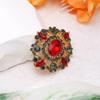 Palácio Antigo Central Tesouro de Cor Broche Oval Feminino Alto Nível Nicho Europeu e Americano Transfronteiriço Cristal Pedra Preciosa Corsage Acessórios Broche