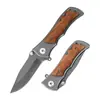 Navaja plegable de acero inoxidable personalizada con mango de madera, Cuchillo de exterior, Cuchillo de Yangjiang, Personalización de estilo de logotipo, Personalización de tratamiento de superficie