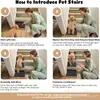 Escalera de escalada de madera para mascotas para perros pequeños y gatos, rampa para mascotas de ángulo bajo, escaleras ajustables para perros de interior