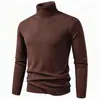 2026 Nuevo Suéter de Punto de Invierno Transfronterizo para Hombre Ajustado de Cuello Alto Ropa de Punto Talla Grande Moda Casual Camisa Base