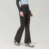 Calça de yoga Shuxi de cintura alta com detalhe de renda, levanta bumbum, anti-enrolamento, adequada para corrida ao ar livre, calça esportiva, calça flare para fitness