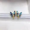 Joyería hecha a mano DIY aretes de perlas, soportes de aretes vacíos, mariposa de concha de abulón natural accesorios de alta gama al por mayor