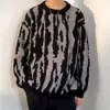 Suéter Holgado Versátil de Punto Perezoso con Bloques de Color de Estilo Urbano de Moda para Invierno Estilo Coreano de Alta Gama para Hombre