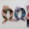 Pañuelo de Cabeza de Algodón y Lino Retro Ins Coreano Pañuelo de Seda Pañuelo Cuadrado Pequeño Pañuelo Delgado de Primavera y Otoño para Mujer Paquete Atado Pañuelo Decorativo para el Cuello