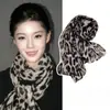 Atmósfera Vintage ~ Bufanda de Malla con Estampado de Leopardo Gris para Mujer, Calentador de Cuello Retro Hot Girl, Perfecto para Fotos con un Chal