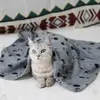 Manta de Forro Polar de Doble Cara para Mascotas Transfronteriza para Perros, Manta Caliente para Mascotas, Manta con Huellas de Patas de Gato y Perro, Colchoneta para Dormir, Esterilla para Mascotas