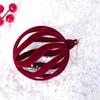 Nueva Bola Navideña de Terciopelo Transfronteriza, Adorno Colgante para Árbol de Navidad con Forma Irregular, Bola Decorativa con Diseño Calado, Piña de Pino, Rojo Vino, 8cm, 4 Piezas