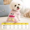 Ropa Transfronteriza para Perros Otoño e Invierno Estilo Delgado Teddy Bichón Bulldog Francés Correa-Arnés para Mascotas Ropa de Cuatro Patas Overoles para Perros Pequeños