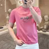 Camiseta de hombre de corte slim, lujo ligero, estilo europeo, cuello redondo, moda verano 2025, manga corta multiproceso, alta calidad