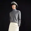 Nuevo Suéter de Punto de Cachemir de Alta Gama para Mujer Otoño/Invierno 2026 Ropa Lista para Usar Cuello Alto Plano Suéter de Punto de Cachemir Top Básico de Cuello Semi-Alto