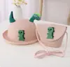 Chapéu de Palha Infantil de Verão Aba Curva Chapéu de Pescador Dinossauro de Desenho Animado Fino Quebra-Sol Respirável Proteção Solar Chapéu de Viagem para Praia