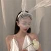 Fiesta de Halloween Mascarada Tocados Velo de Encaje Diademas con Orejas de Gato y Conejo Pinzas para el Cabello Venta al por Mayor Diademas con Orejas de Conejo