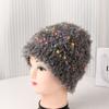 Gorro Mullido de Otoño e Invierno con Forro Polar para Mujer Color Dulce Fresco Sombrero de Caramelo Tejido a Mano Protector de Orejas Cara Pequeño Sombrero de Pescador