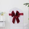 Respaldo de Silla Flor Lazo Elástico Libre Boda Banquete de Boda Hotel Funda de Silla de Hotel Decoración Lavable Cinta Cinta