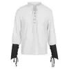 Ropa Nueva Estilo Primavera y Otoño 2026 Camisa Gótica Medieval para Hombre Capa Interior para Mujer Top de Color Sólido Manga Larga Ropa de Comercio Exterior