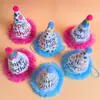 Nuevo Sombrero de Cumpleaños de Azulejo con Borla Estéreo Sombrero de Decoración para Fiesta de Ensueño para Adultos y Niños Sombrero Puntiagudo Rosa Azul