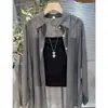 Roupa de Proteção Solar Ice Silk com Efeito Perolado 2026 Verão Peça Externa Manga Longa Solta Fina Top de Dança Jaqueta Camisa de Chiffon