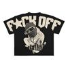 Camisa Casual de Manga Corta para Hombre con Estampado de Letras y Personajes de Moda Europea y Americana, Estilo Hip-Hop Gótico con Estampado de Patrones Grandes Punk