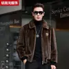 Atacado de novos casacos de pele sintética de veludo mink para outono e inverno para homens, casacos de pele de mink com capuz, jaquetas casuais com pele integrada