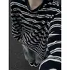 Camiseta de manga longa listrada estilo americano azul marinho para homens, outono, corte justo, estilo old money, moletom fino, camada interna, camiseta básica