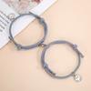 Nueva pulsera de pareja con carita sonriente atractiva con imán, un par de pulseras tejidas a mano para hombre y mujer, joyería al por mayor, exclusiva transfronteriza