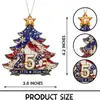 Enfeite de pendurar transfronteiriço para o 250º aniversário da fundação dos Estados Unidos, estilo patriótico vermelho, branco e azul, pingente decorativo comemorativo de acrílico, decoração de pendurar de Natal