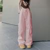 Pantalones de Calle Estilo Bf para Mujer, Pantalones Cargo Retro Americanos de Verano, Pantalones Largos de Pierna Recta, Pantalones Casuales Adelgazantes de Cintura Alta, Estilo Ins