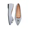 Zapatos Franceses de Gamuza 2026, Nuevos Zapatos de Mujer para Primavera y Otoño, Punta Fina Puntiaguda con Hebilla de Pedrería, Zapatos Planos con Hebilla de Copo de Nieve
